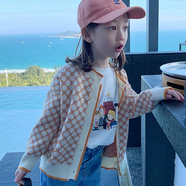 女童毛衣开衫2025春秋装薄款潮儿童韩版洋气针织宝宝休闲外套上衣