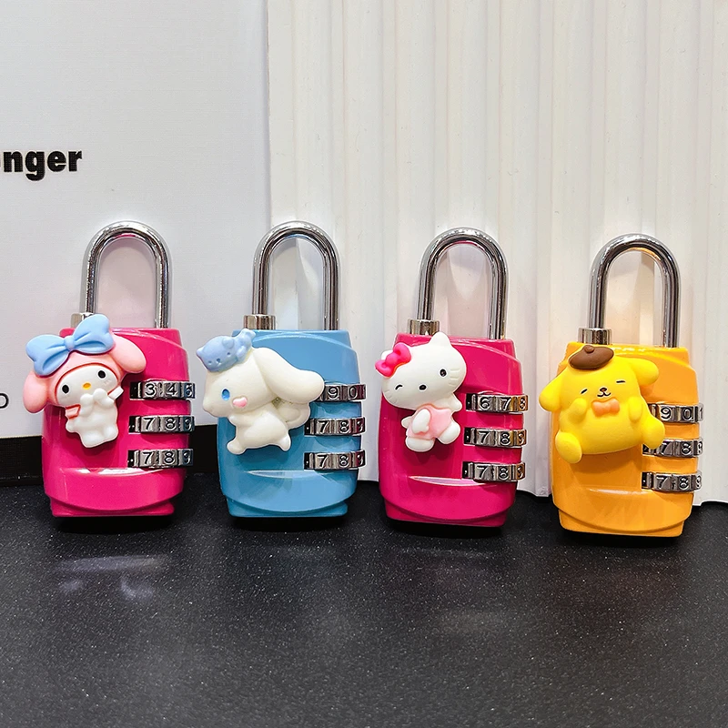 密码锁挂锁防盗健身房宿舍柜子锁可爱卡通行李箱背包迷你小号锁头