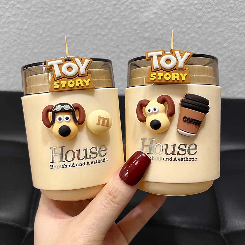 按压式牙签盒个性创意家用可爱卡通餐厅牙签筒自动弹出塑料收纳盒