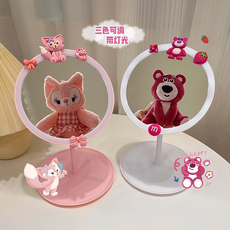 led化妆灯镜台式家用可爱卡通网红现代简约卧室梳妆镜子带灯桌面