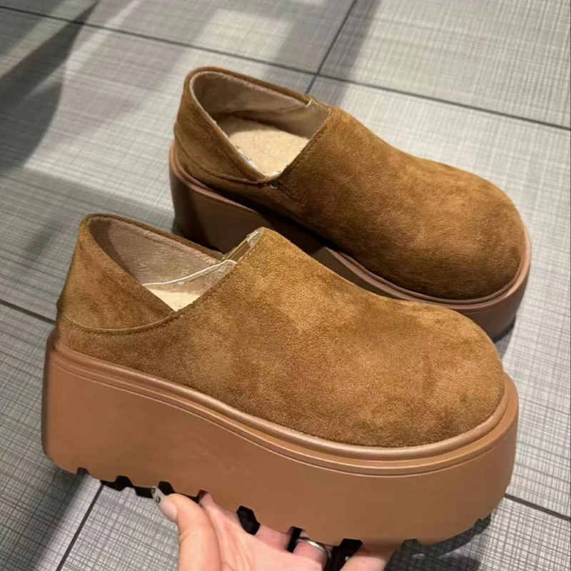 复古时尚松糕厚底勃肯鞋2025秋季新款休闲百搭小个子两穿时尚女鞋