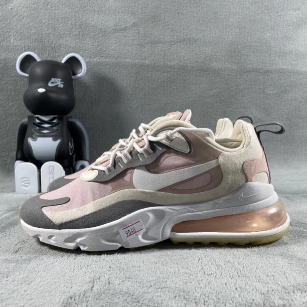 二手36.5码 Nike Air Max 270 React 跑鞋 白灰粉 无盒 公价639