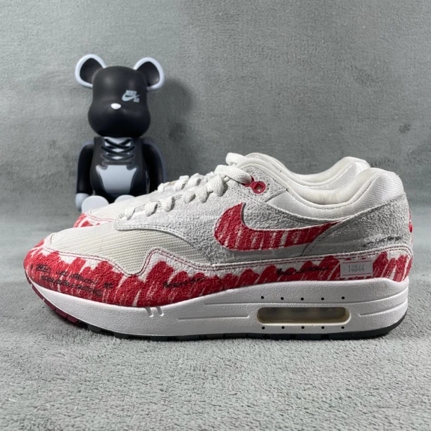 二手43码 Nike Air Max 1 气垫减震 跑鞋 白 无盒 公价1409