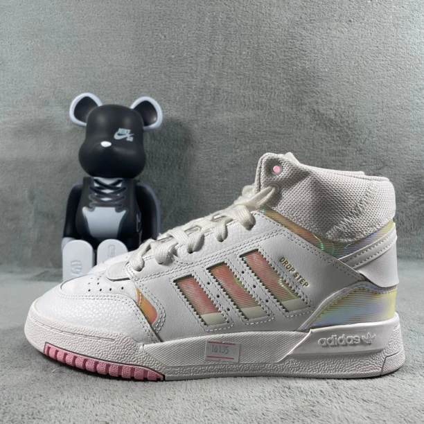 二手38.5码 adidas Originals Drop Step 板鞋 白粉 无盒公价359