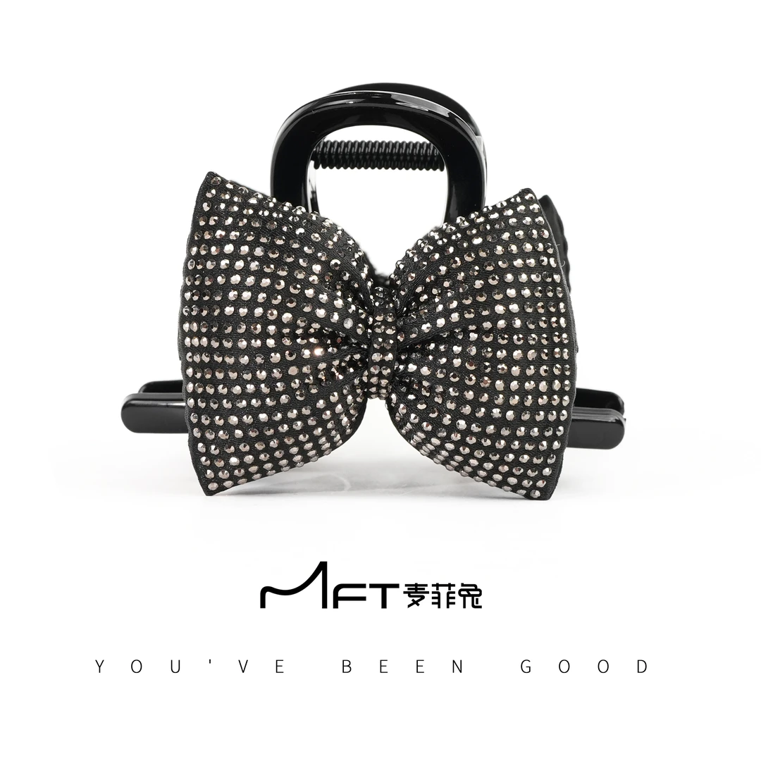 【泡泡糖抓夹】韩版轻奢闪亮蝴蝶结鲨鱼夹时尚百搭24110929A