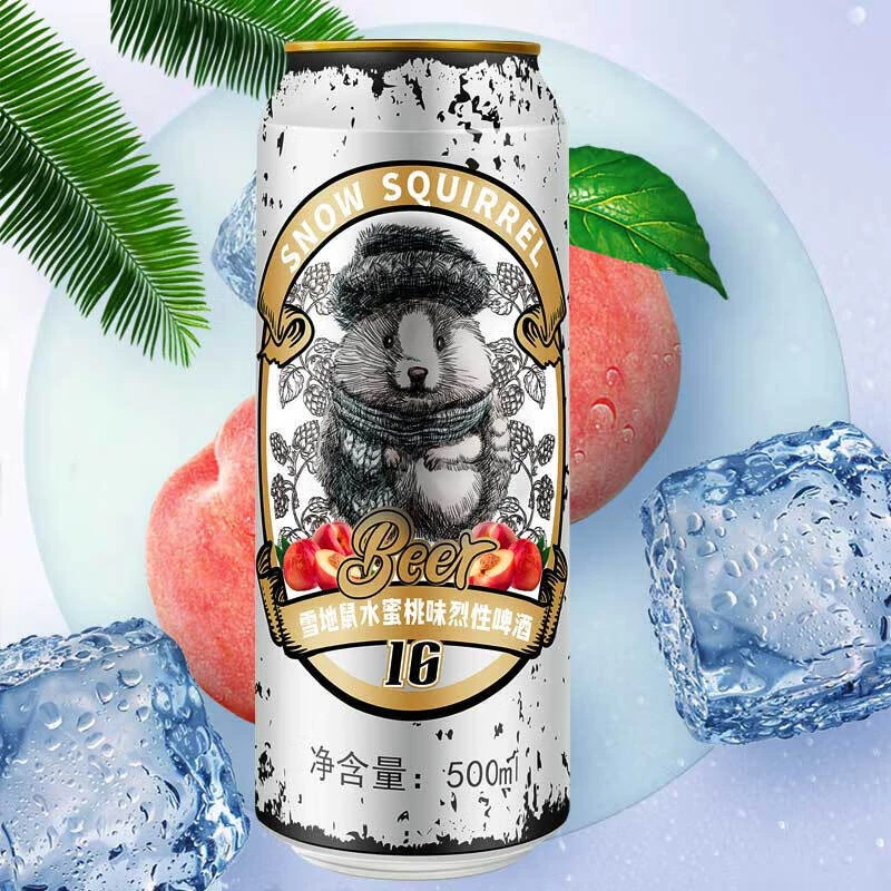 雪地鼠果味高度烈性啤酒草莓/水蜜桃/车厘子味啤酒麦芽浓郁500ml