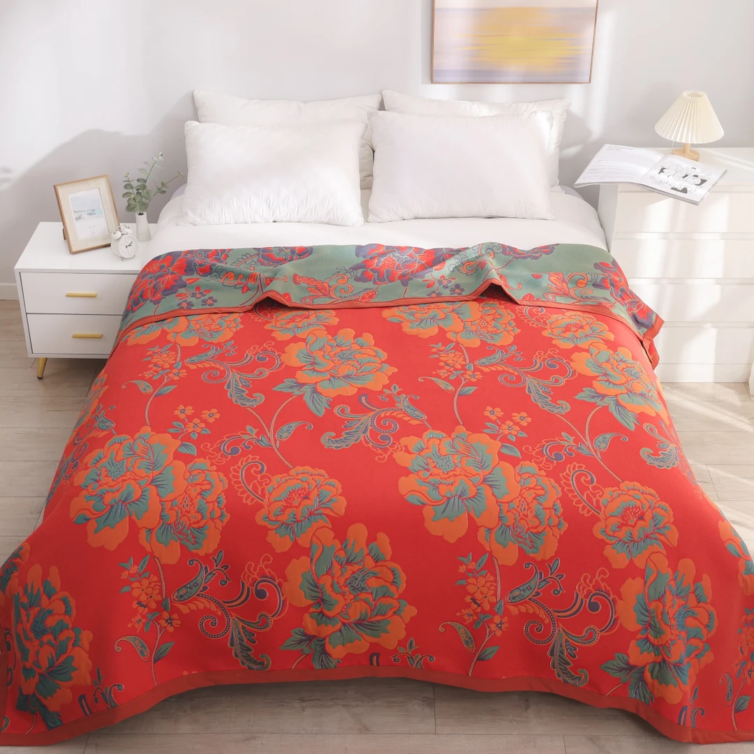 【花开如意】纱布盖毯床盖230.250