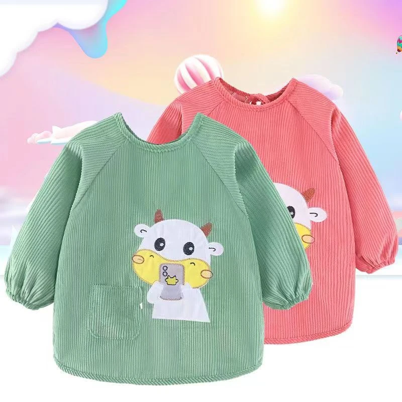 【主播介绍为主】宝宝防水罩衣吃饭围兜儿童男女长袖婴儿护衣防脏