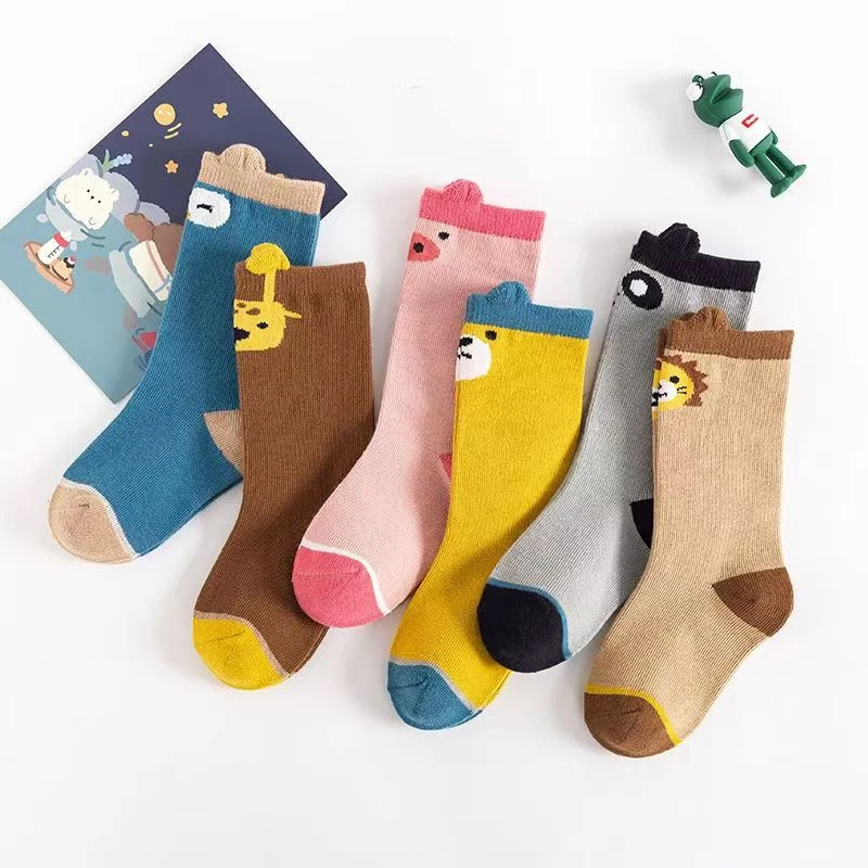 【6双装】婴儿袜冬季毛圈袜1到3岁宝宝保暖卡通可爱中筒袜加厚棉袜