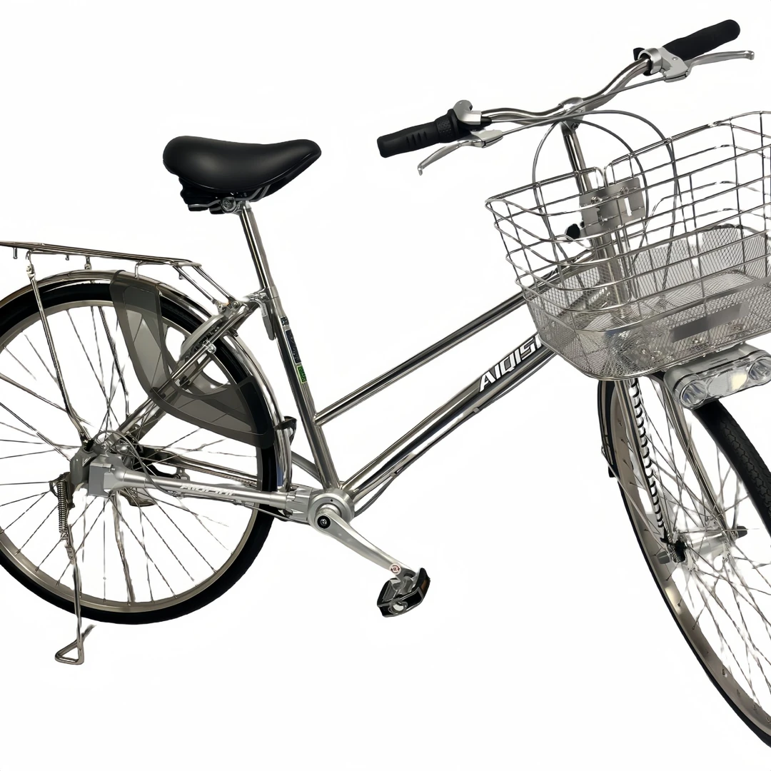 不锈钢轴传动内三速自行车专用不锈钢大车筐外置致密的防漏网