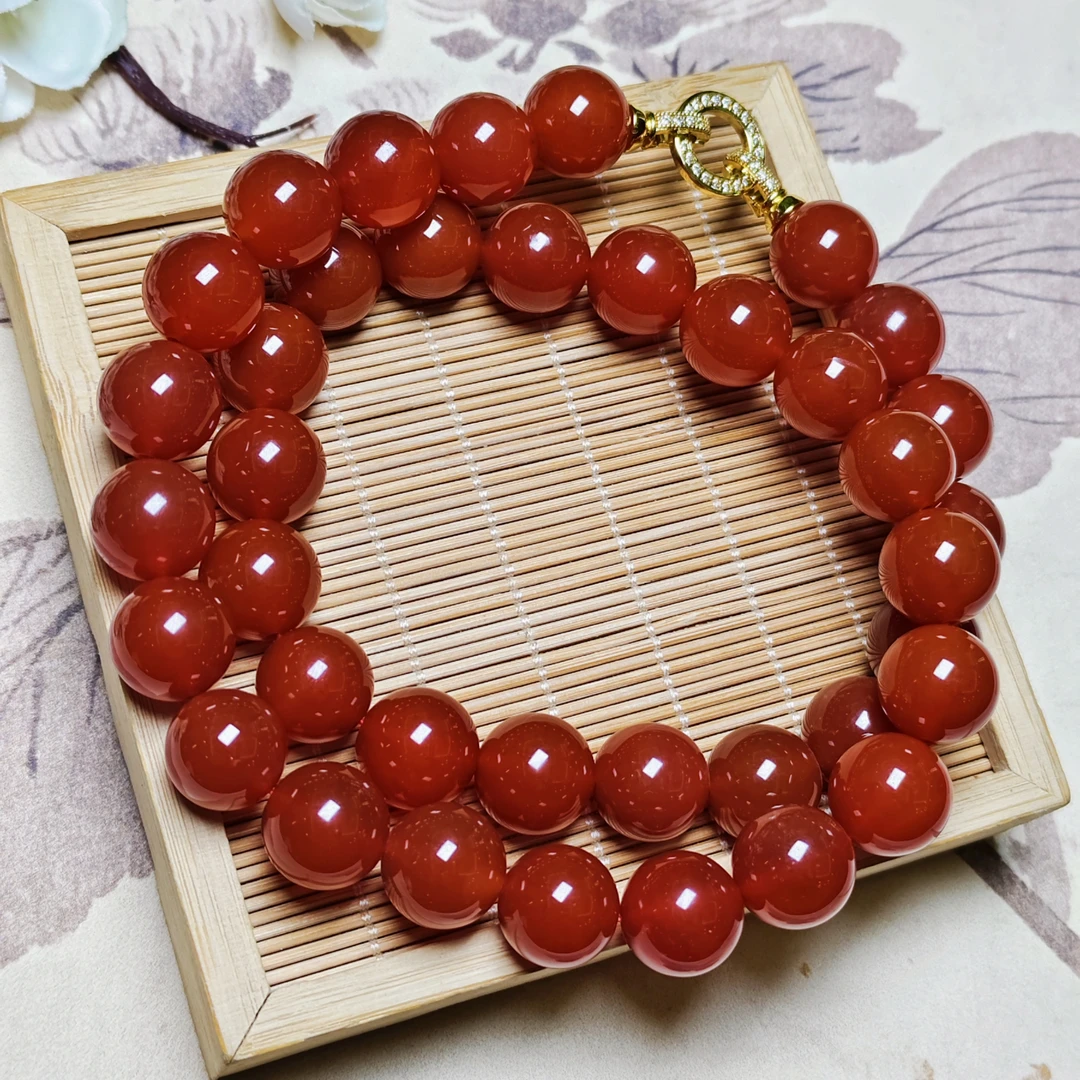 【嘉运甄选】博物院珍藏宝山牛血红玛瑙项链127(颜色微差)(三号)