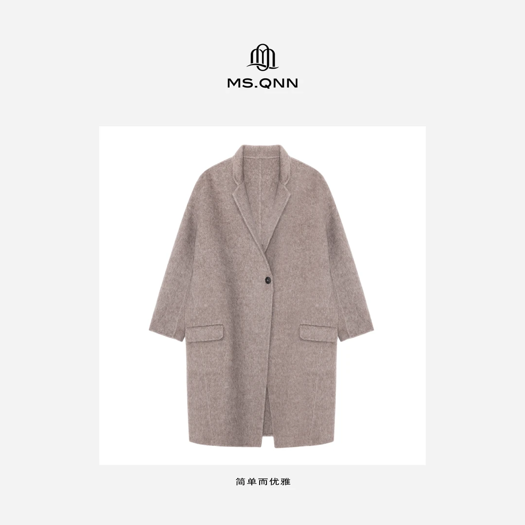 Ms.Qnn "old money” 2023秋冬新款女士高端羊毛双面呢大衣 35C206