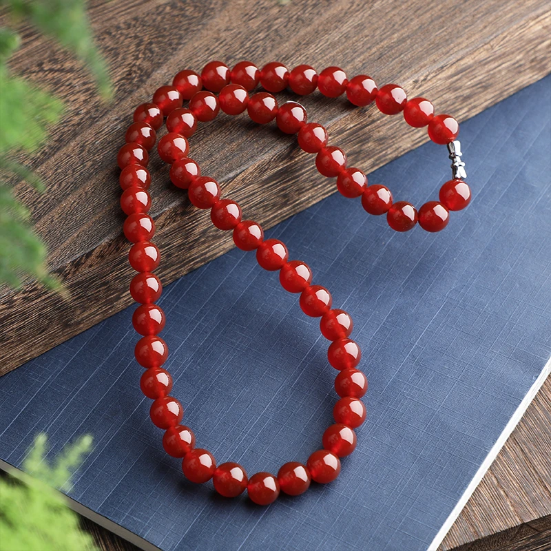 【广缘】锦红妈妈链保山天然珠宝玉石玛瑙项链南红百搭五金女孩