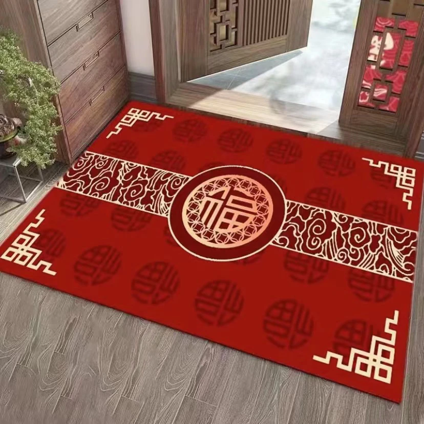 祥云中国福70.100cm水晶绒吸水耐脏 喜庆家用入户地垫