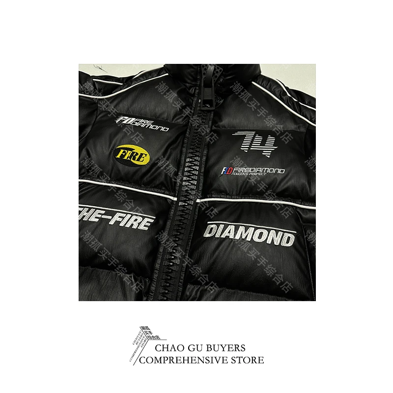 小众潮牌买手店男女同款“74”光条拼接羽绒外套24030