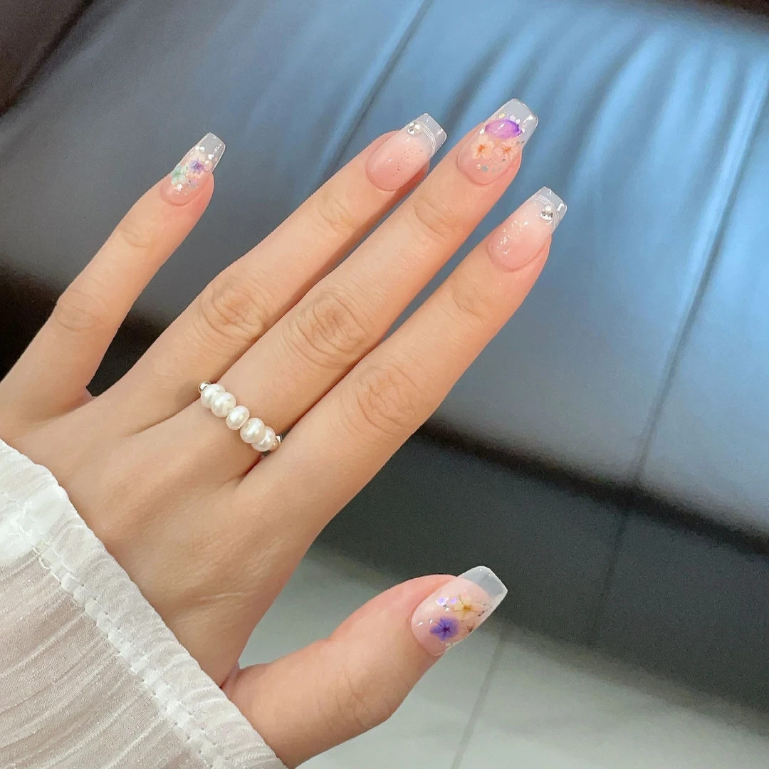 CU NAIL"碎花裙"立体干花轻奢高端纯手工穿戴甲B101