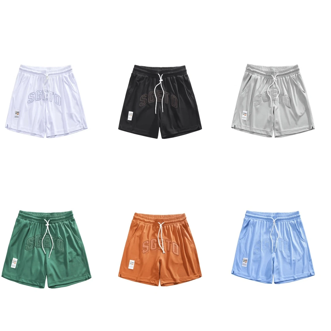 夏季新款百搭美式运动篮球刺绣三分裤字母贴布刺绣印花短裤速干