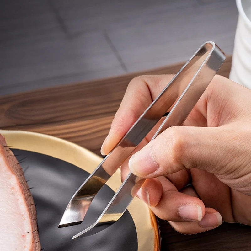 拔毛器不锈钢子拔鸭毛猪毛猪毛夹厨房除鸡毛拔鱼刺鱼骨夹镊子