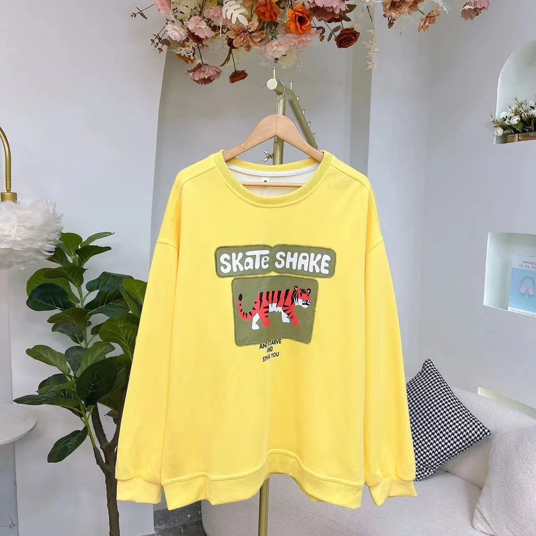 单8284爱老虎油2025秋冬新款长袖圆领宽松卫衣女百搭韩版上衣NNS