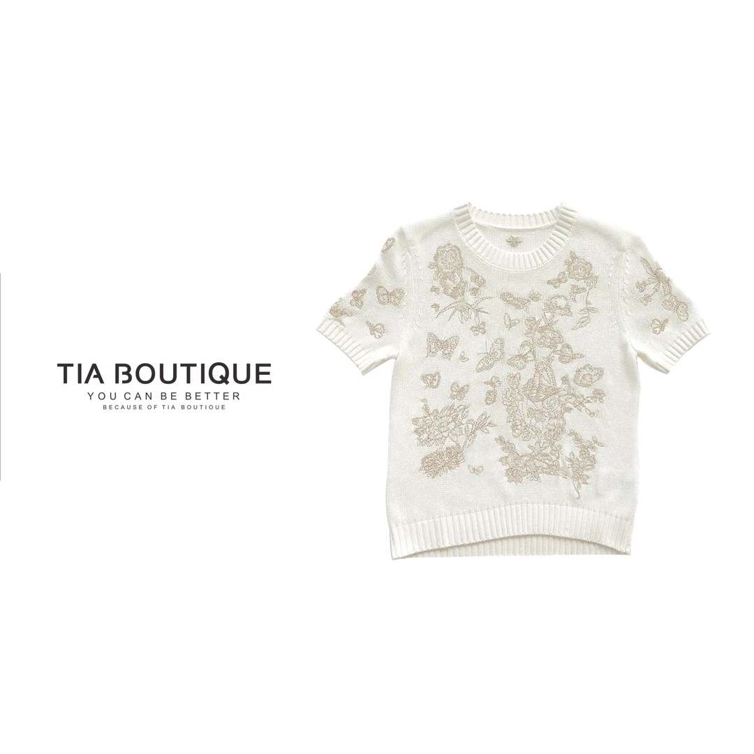 【蜜蜂宠粉】蜂蝶重工刺绣减龄轻奢毛衣针织衫 SY0014