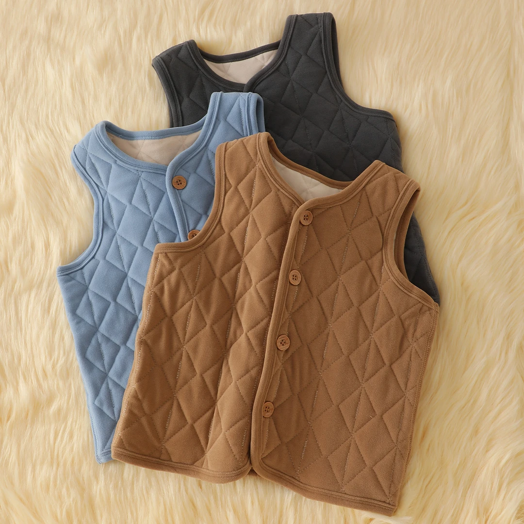 校服神器儿童秋冬加厚马甲外套内搭保暖男童女童坎肩宝宝加绒上衣