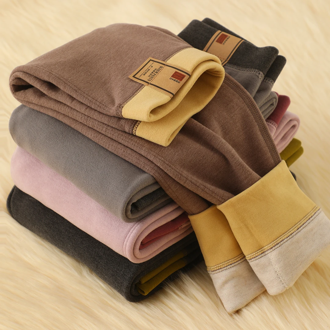 双层儿童保暖裤内穿男童女童德绒打底裤宝宝绒裤加绒秋裤加厚冬季