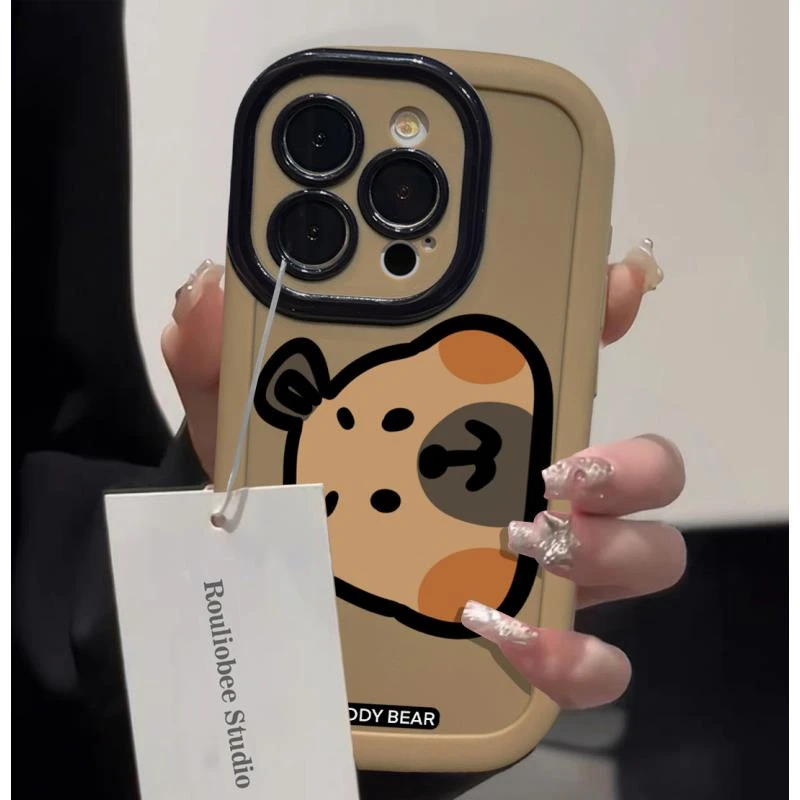 松鼠头像泡芙壳适用于苹果15手机壳iphone13/14promax防摔12/11女