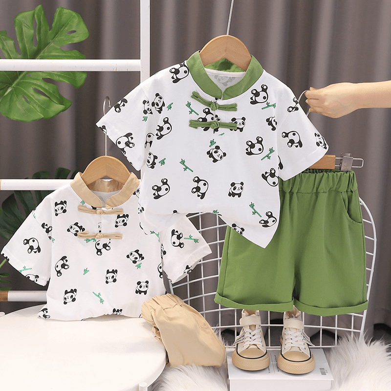 [西元家]新款小童夏装0-1-2-3-4岁男童短袖套装6-8-9个月宝宝衣服