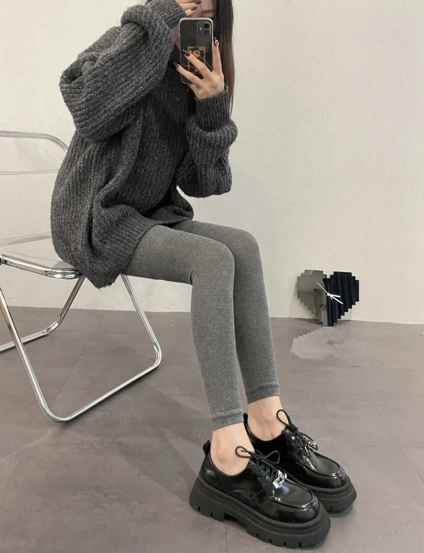 袜套女秋冬季纯棉加长款过膝护膝套防滑不掉筒奶油色打底袜子保暖