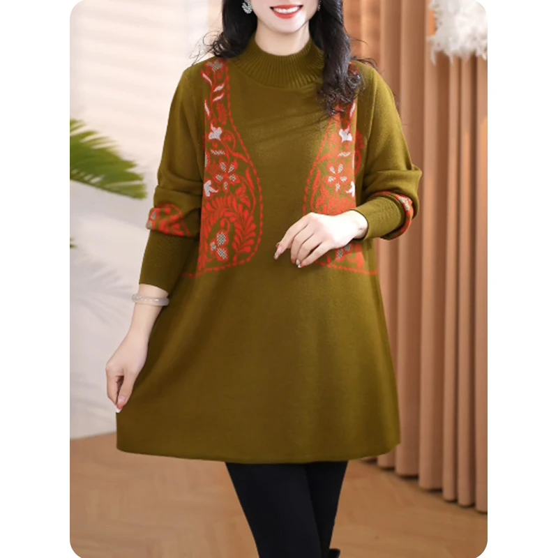 [TS4]飞/羽时髦女士毛衫气质中长款上衣显瘦女装6S0224191