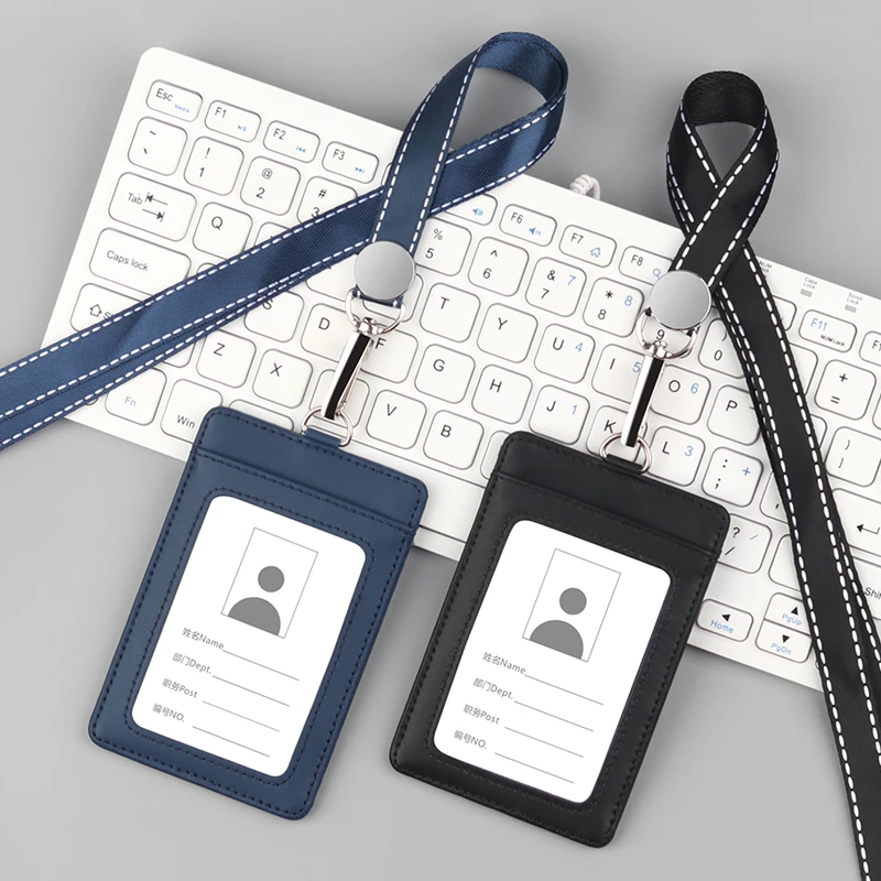 真皮工作牌证卡套塑料皮卡套员工胸卡套挂牌工号工牌工作证厂牌套