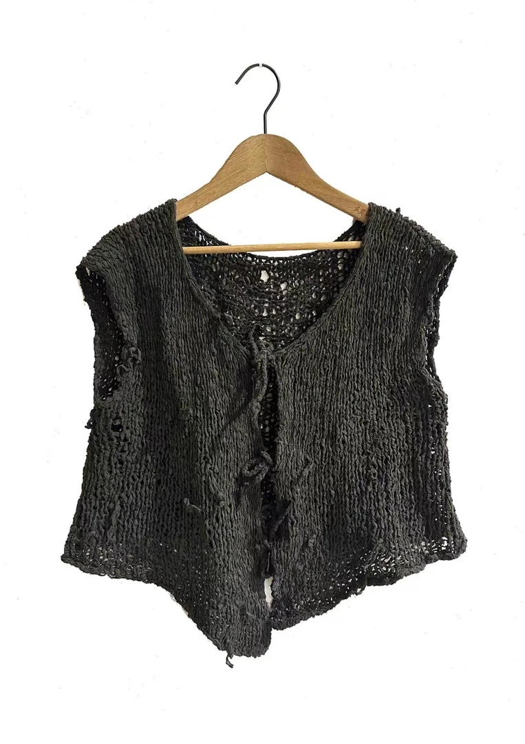 7阁小府～左岸迷香原创针织马甲Z24SS7006