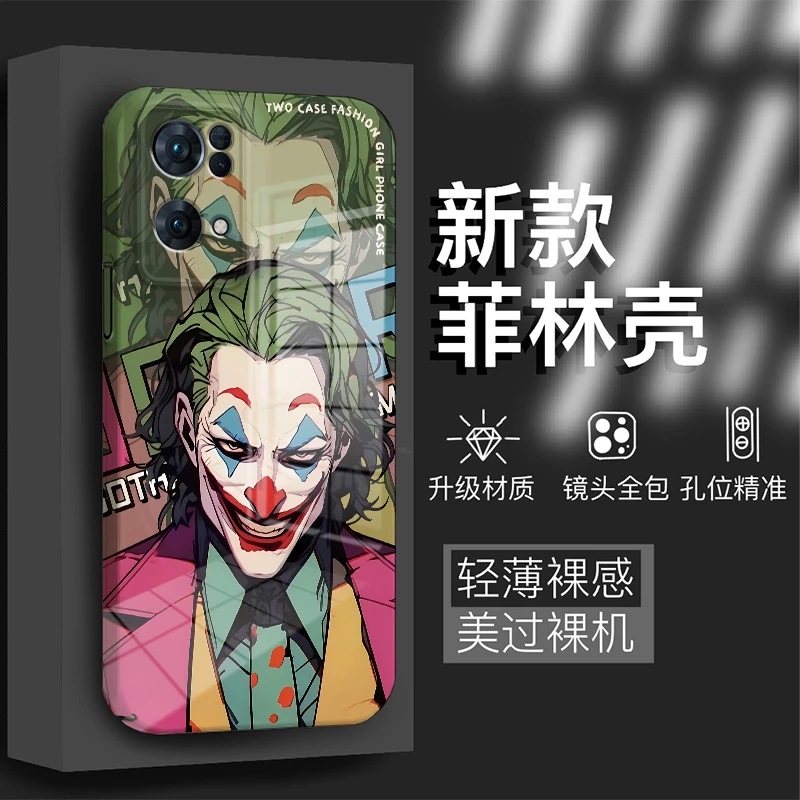 OPPOReno7Pro新款菲林亮面创意彩绘哥谭小丑全包保护手机壳