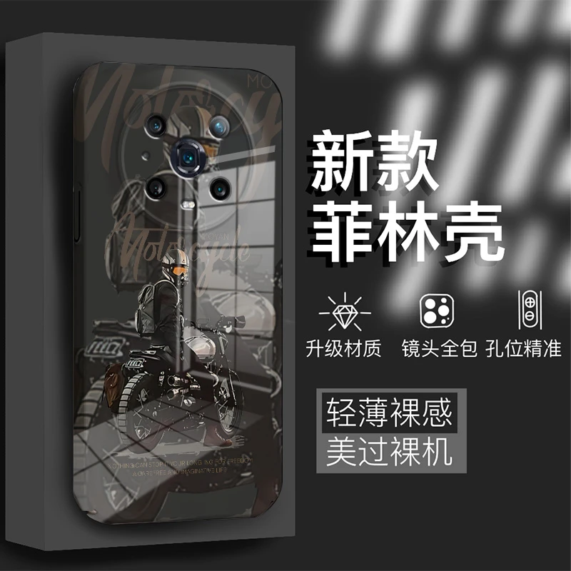华为荣耀Magic4Pro新款菲林亮面酷帅机车全包保护手机壳