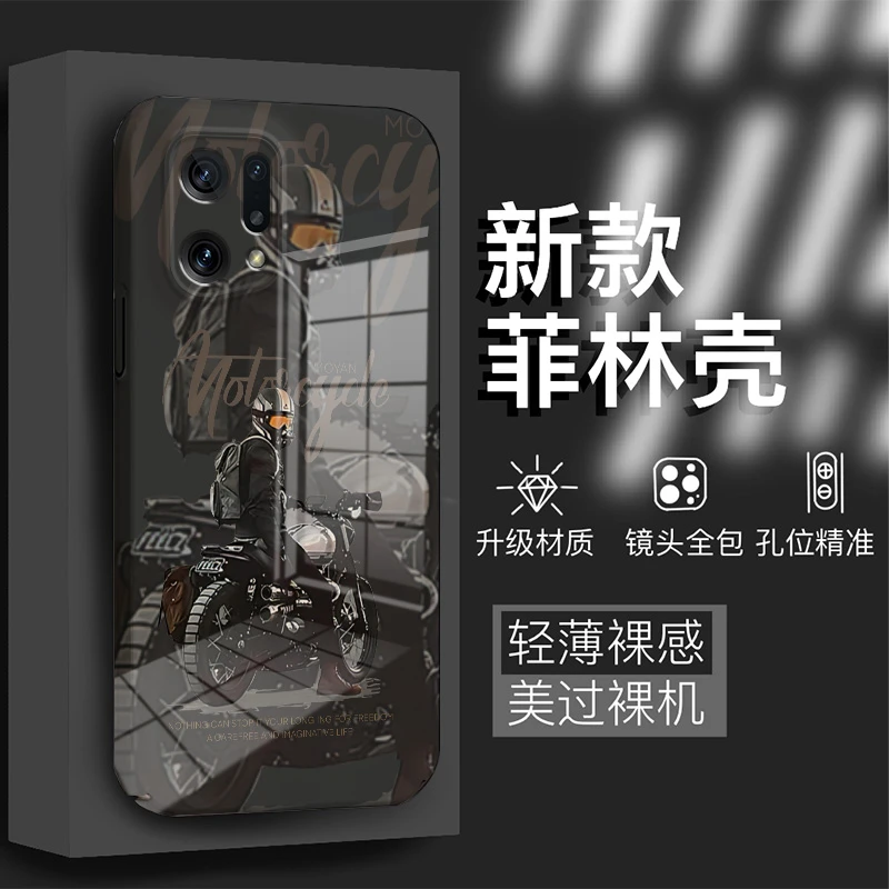 OPPOFindx5新款菲林亮面酷帅机车全包保护手机壳