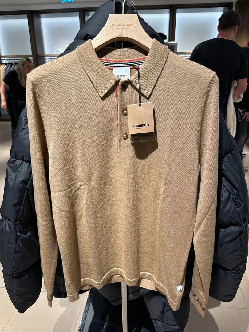 未使用 BURBERRY/博柏利 男款彩条纹羊毛针织polo衫