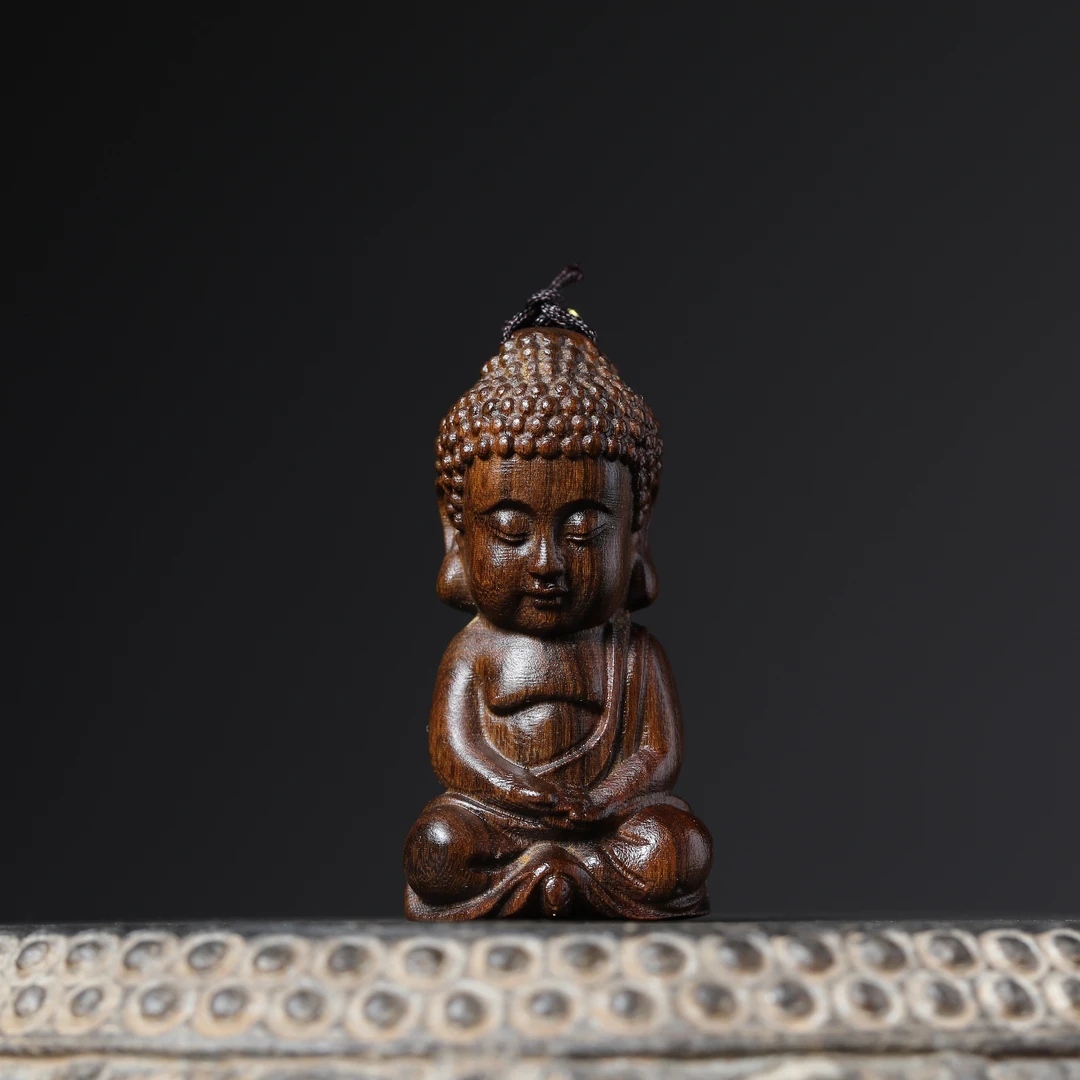 《宝宝佛吊坠》正区印尼天然沉水香复古原木精工雕刻文玩木作脖挂件