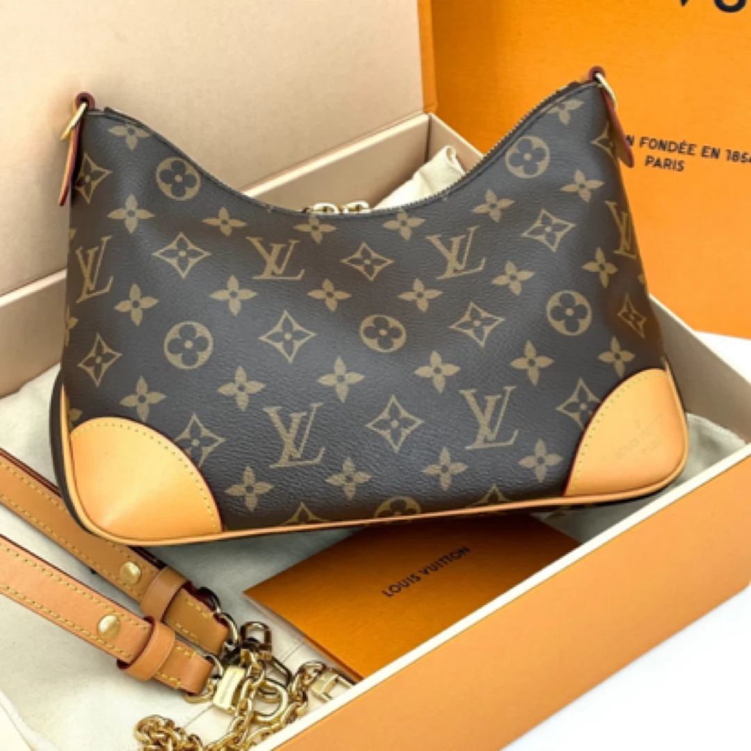全新未使用 LouisVuitton/路易威登 老花黄牛角包单肩斜挎包-1680