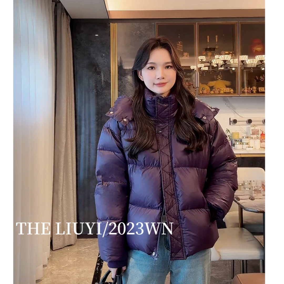 【LIUYI】 暗夜紫～90白鸭绒冬季保暖连帽羽绒服312084