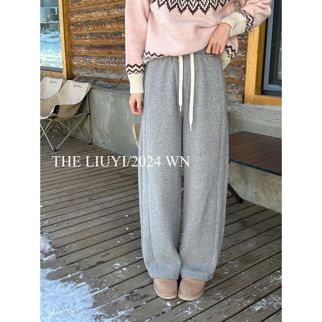 【LIUYI】过冬裤~580g冬季加厚绒保暖弯刀裤411149
