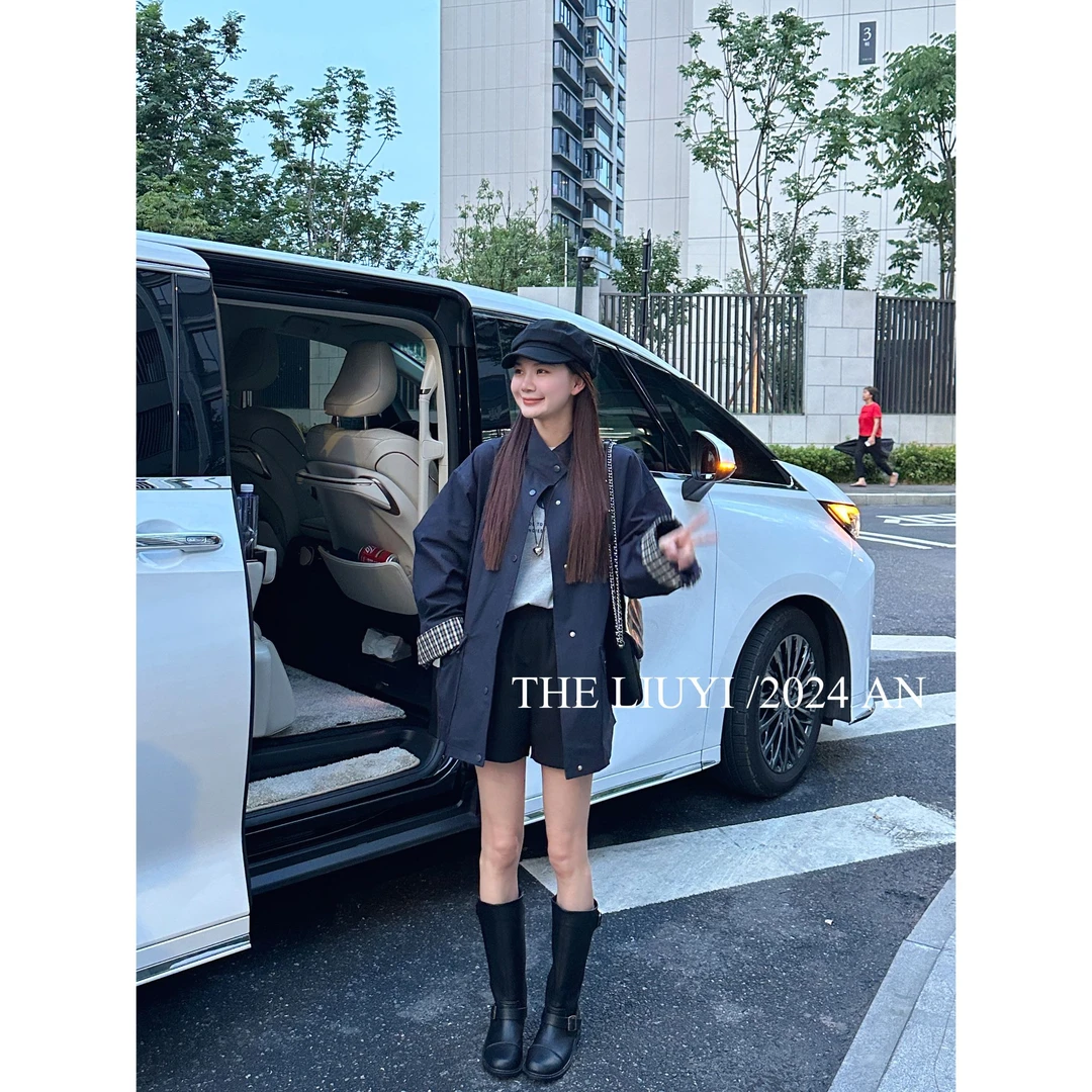 【LIUYI】诺丁山~秋季立领英伦风衣外套48101