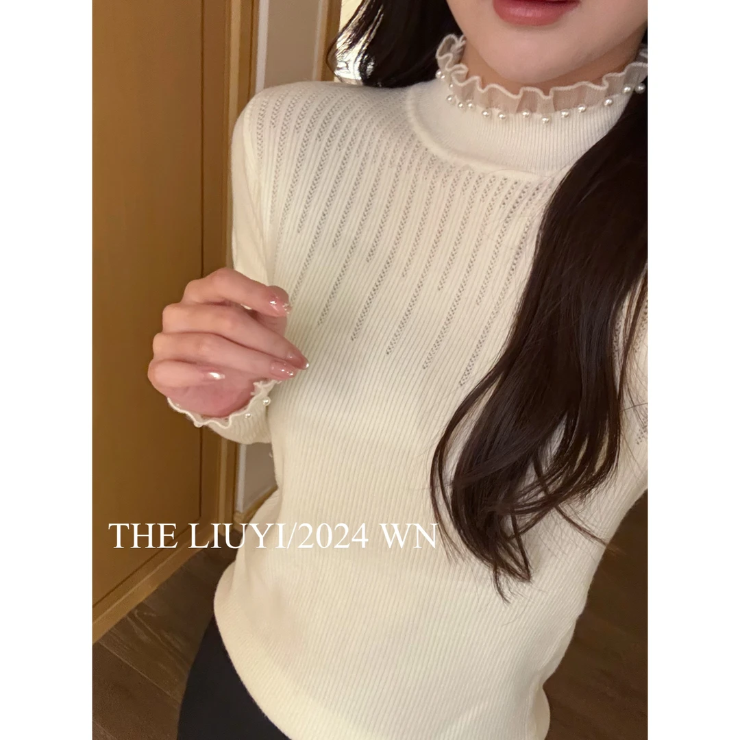 【LIUYI】温柔乡~冬季精致针织毛衣打底上衣412055