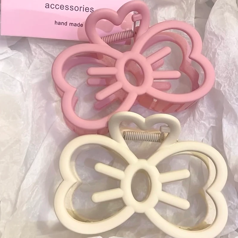 包邮1个~~简约可爱蝴蝶结发夹后脑勺盘发抓夹少女感鲨鱼夹子发量