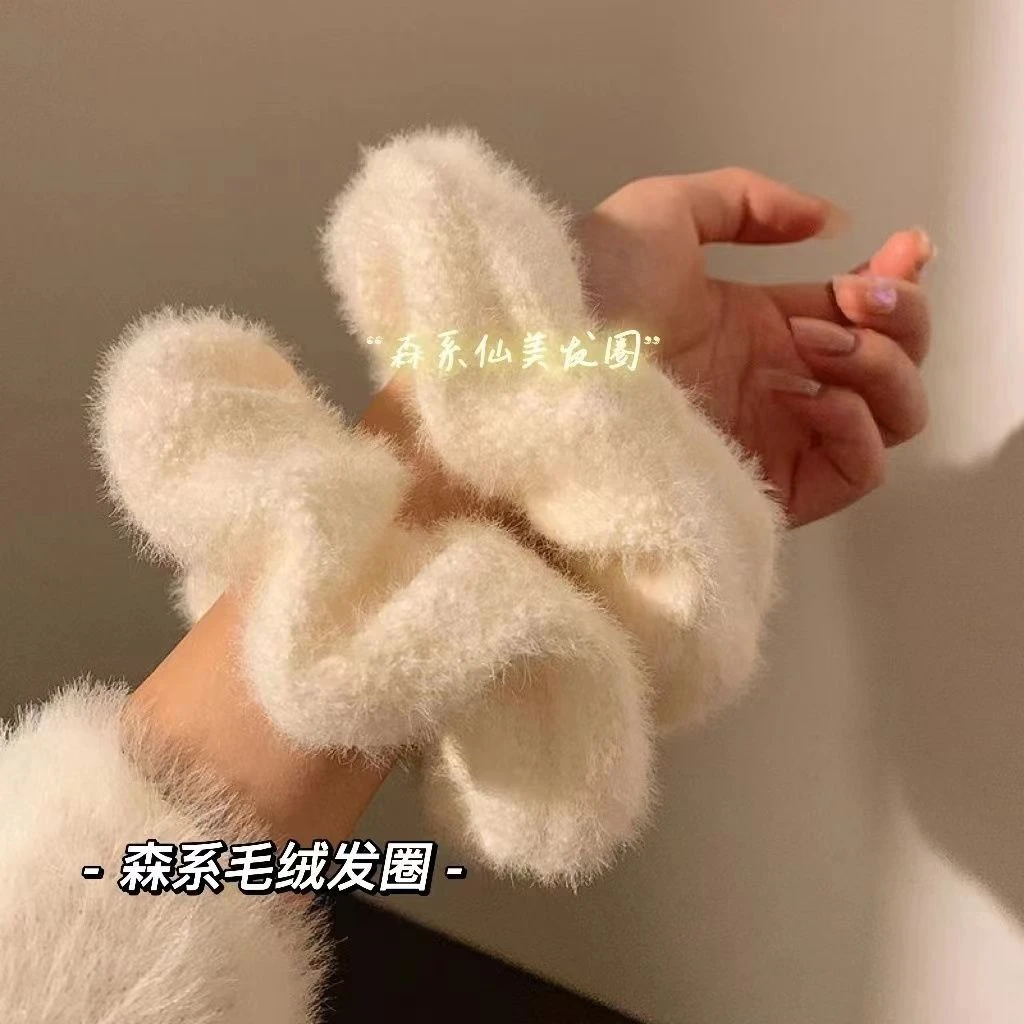 秋冬毛绒大肠发圈女韩国网红扎头发橡皮筋发绳气质