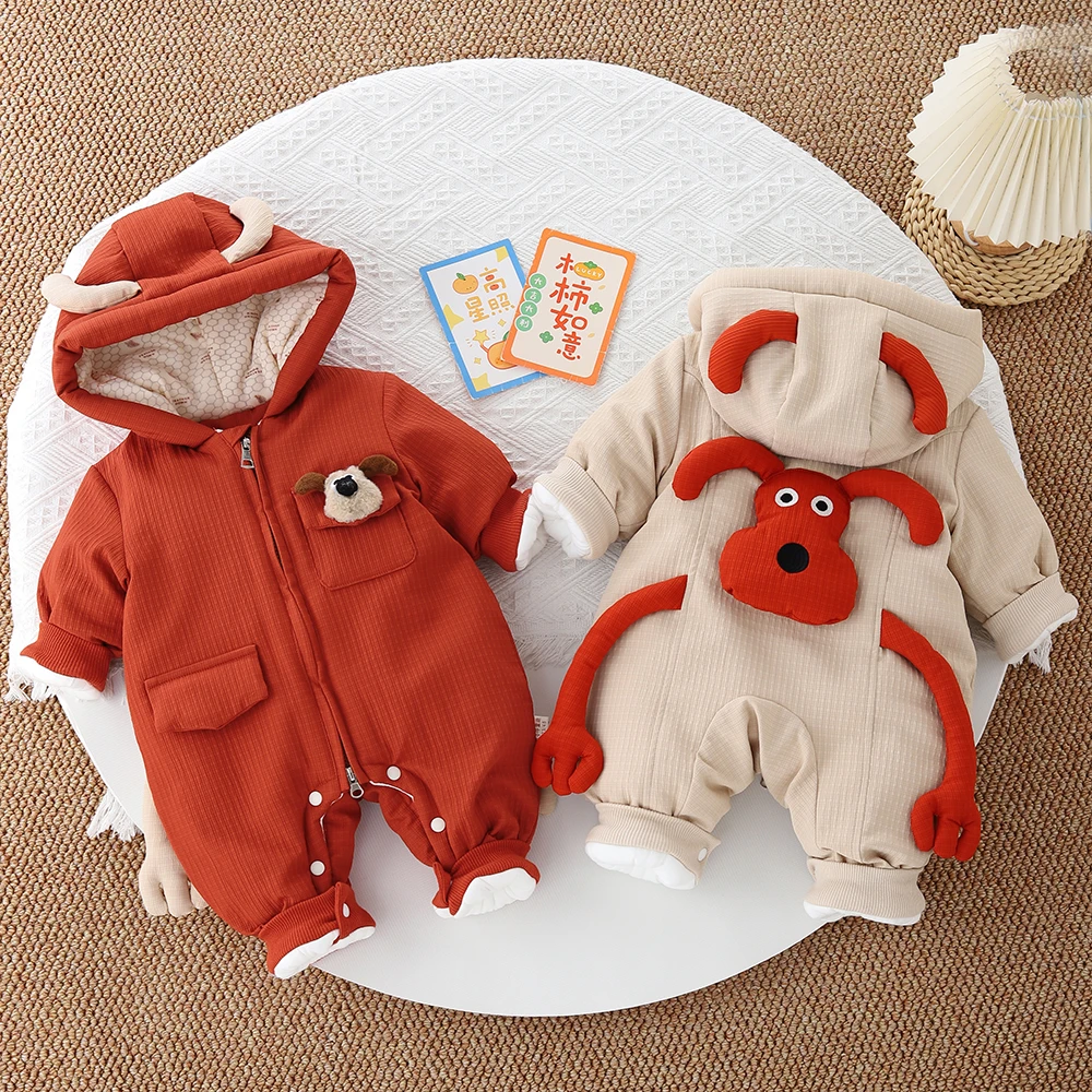 新生儿冬款宝宝冬季加厚棉服外出服男宝宝女宝宝新款哈衣爬服