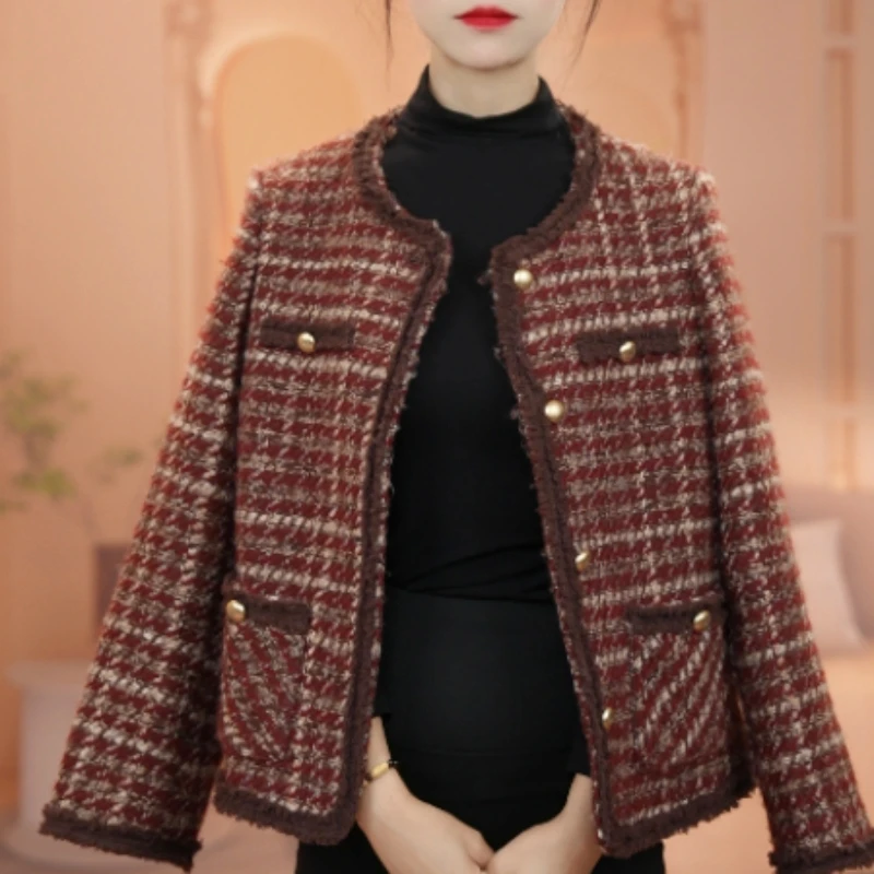法式羊毛小香风外套女2025秋季新款秋季显瘦时尚百搭短外套上衣女