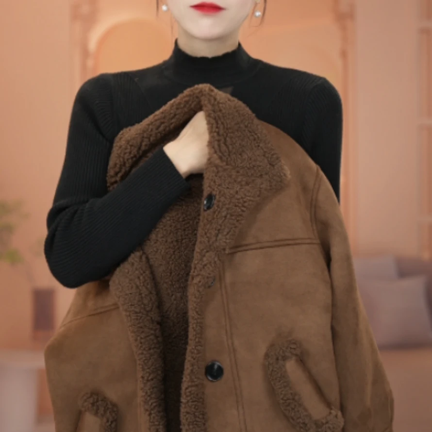 海宁两面穿毛毛一体外套女2024冬季新款显瘦保暖洋气中老年上衣女