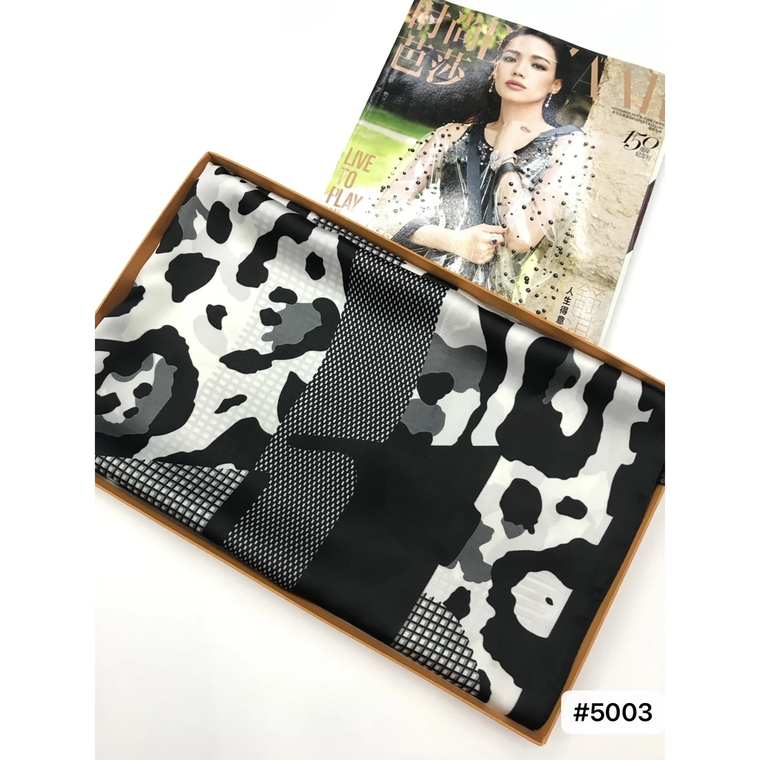 100新款百搭杭州丝绸丝巾110*110#5003