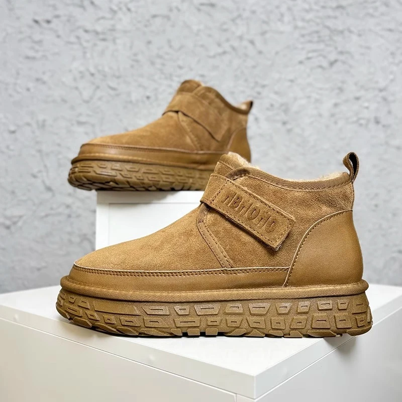 东北加绒加厚保暖棉鞋女2025年冬季新款低帮魔术贴厚底防滑雪地靴