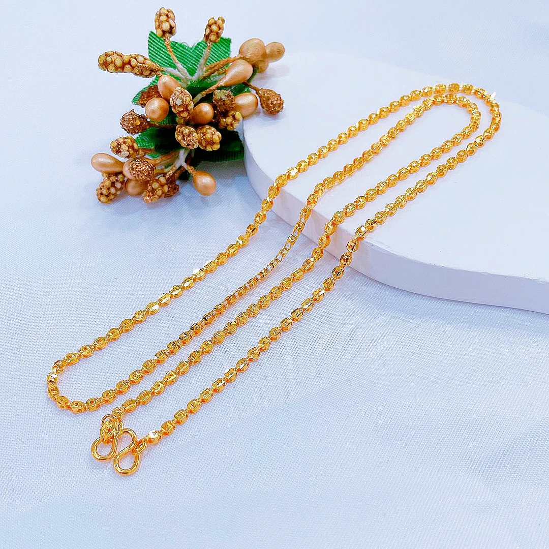 足金999  钱币珠项链5.81克 45长黄金项链